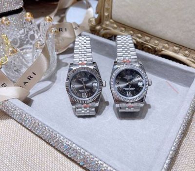 ROLEX Log  Steel Dark Grey Lady Watch